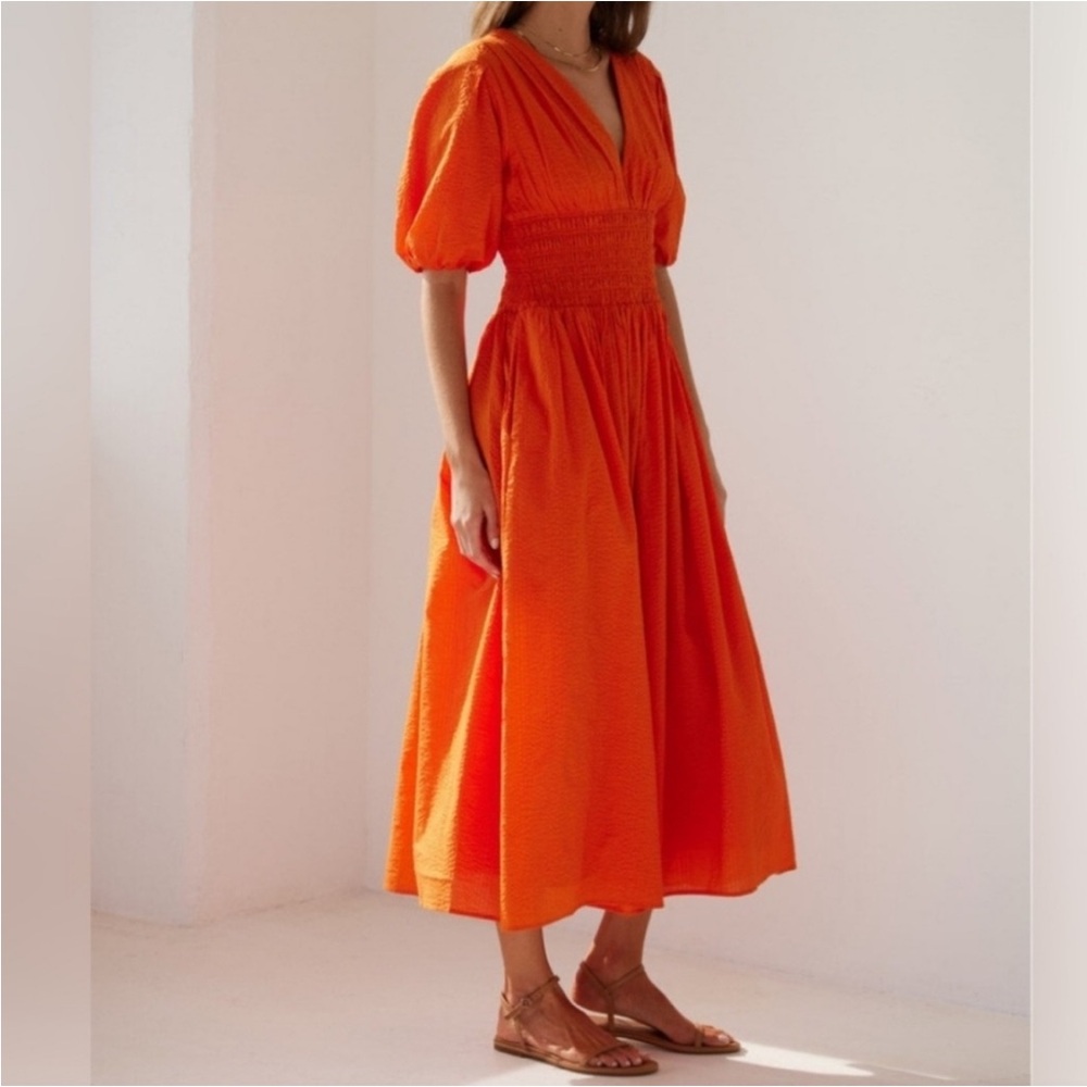 AYR Vibrant Orange Midi Dress